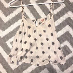 Flowy white tank top with flowers